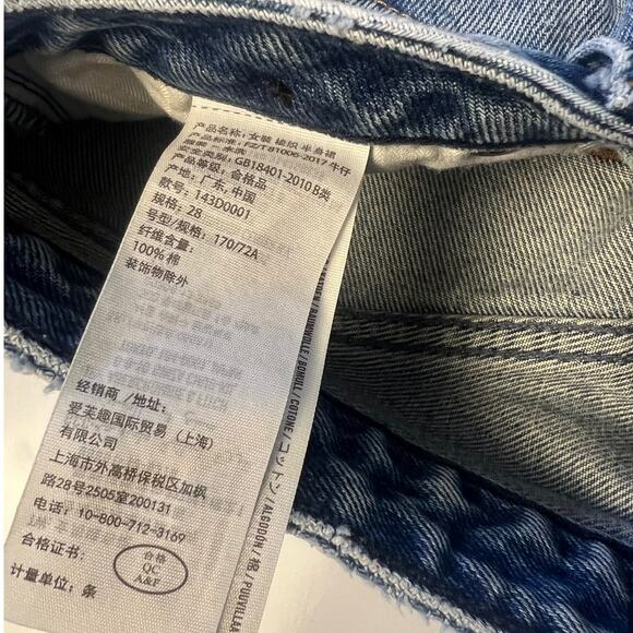 Abercrombie & Fitch AF Vintage A-Line Distressed Denim Mini Skirt Size 28 6 - Picture 4 of 4